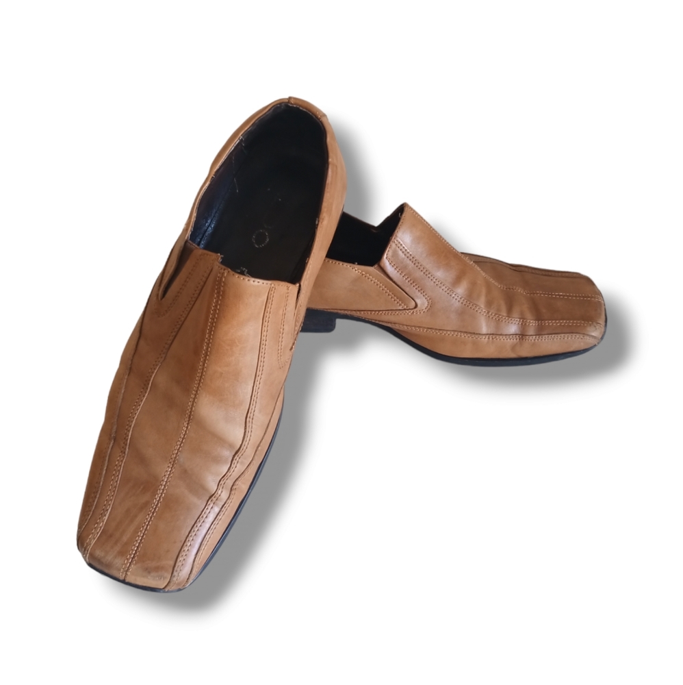 Aldo Men's Tan Slip-On Dress Leather Loafers